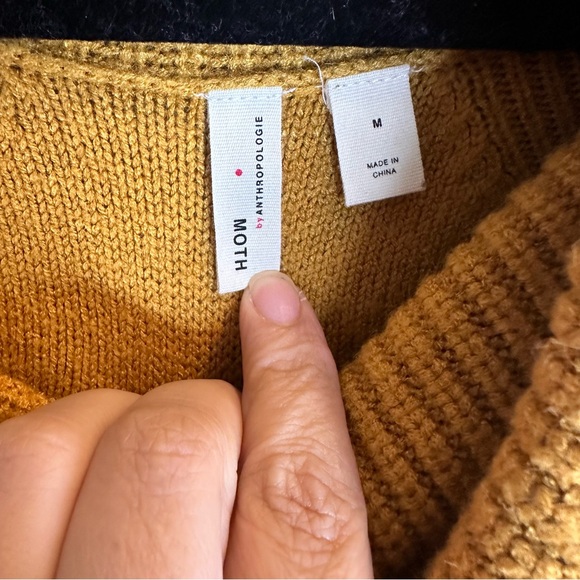 Anthropologie Women’s Cowl Neck Sweater Mustard Size M - Picture 5 of 7